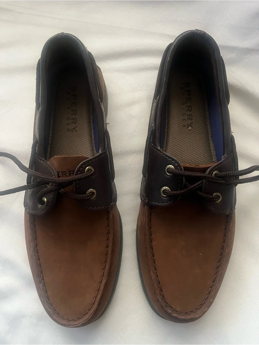 Sperry Two-Tone Brown Leather Boat Shoes